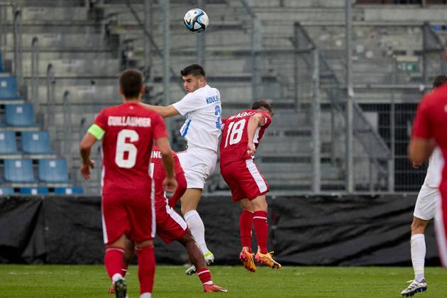 Malta v Greece - International Friendly, Länderspiel, Nationalmannschaft Konstantinos Koulierakis (C) of Greece is in action during the international soccer friendly match between Malta and Greece at the Untersberg-Arena, in Grodig, Austria, on June 11, 2024. Grödig Salzburg Austria Copyright: xDomenicxAquilinax originalFilename:aquilina-maltavgr240611_npq7v