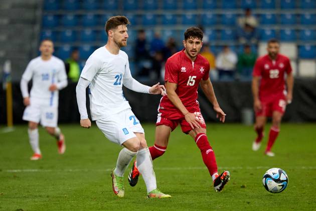 Malta v Greece - International Friendly, Länderspiel, Nationalmannschaft Giorgos Kiriakopoulos of Greece is in action during the international soccer friendly match between Malta and Greece at the Untersberg-Arena, in Grodig, Austria, on June 11, 2024. Grödig Salzburg Austria Copyright: xDomenicxAquilinax originalFilename:aquilina-maltavgr240611_npsXq