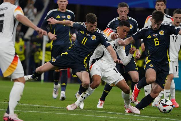 National team, Football, UEFA Euro2024, Euro 2024,Germany Scotland Allianzarena, Munich Ryan Christie, Jamal Musiala, Germany, Kieran Tieney Scotland