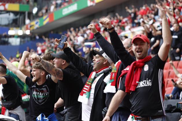 COLOGNE, RheinEnergie Stadium, 15-06-2024 , European Football Championship Euro2024, Group stage match no.2 between Hungary and Switzerland. Fans of Hungary Hungary - Switzerland (Euro2024) x25494997x Copyright: