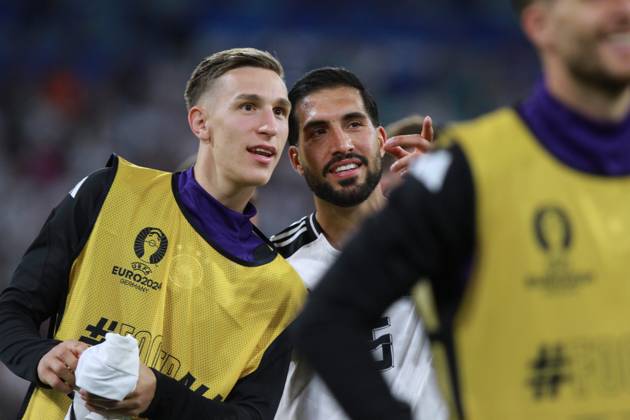 Munich, Bavaria, Germany, 14 06 2024 Allianz Arena European Football Championship 2024, Group A, Germany Scotland Opening match of Euro 2024 Nico Schlotterbeck and Emre Can Copyright: xdtsxNachrichtenagenturx dts_40145