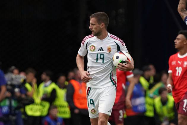 Football, UEFA Euro 2024, European Championship 2024, Group stage, Group A, Hungary Switzerland Cologne Stadium Bararnabas vargas hungary ,Action, Single image