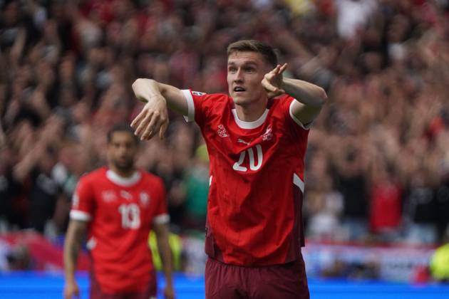 Football, UEFA Euro 2024, Euro 2024, Group stage, Group A, Hungary Switzerland Cologne Stadium Michel Aebischer Switzerland ,Action, Single image