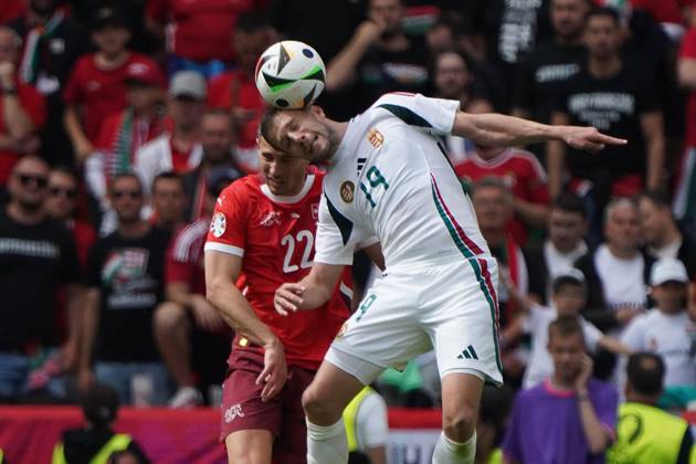 Football, UEFA Euro 2024, Euro 2024, group stage, Group A, Hungary Switzerland Cologne Stadium Fabian Schär, Switzerland Barnabas Varga, Hungary