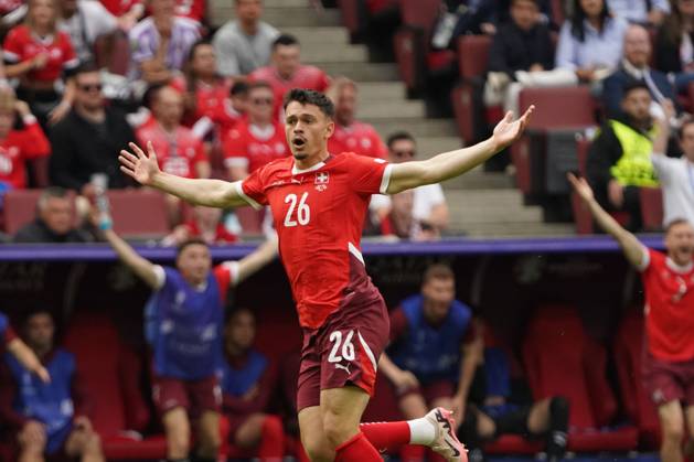 Football, UEFA Euro 2024, Euro 2024, Group stage, Group A, Hungary Switzerland Cologne Stadium Fabian Rieder Switzerland ,Action, Single image