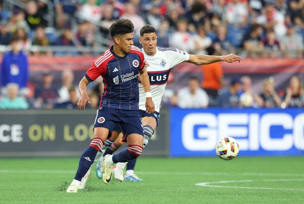 June 15, 2024; Foxborough, MA, USA; New England Revolution defender Xavier Arreaga (3) in action during the MLS, Fussball Herren, USA match between Vancouver Whitecaps FC and New England Revolution. CSM Foxborough United States - ZUMAc04_ 20240615_zma_c04_243 Copyright: xAnthonyxNesmithx