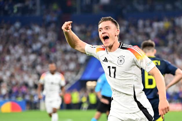 14 06 2024, xjrdrx, European Football Championship 2024, Germany Scotland emspor, v l goal celebration after the goal celebrating the goal celebrate 0 1 by 1 0 by Florian Wirtz German National Football Team DFB DFL DFB REGULATIONS PROHIBIT ANY USE OF PHOTOGRAPHS as IMAGE SEQUENCES and or QUASI VIDEO Munich
