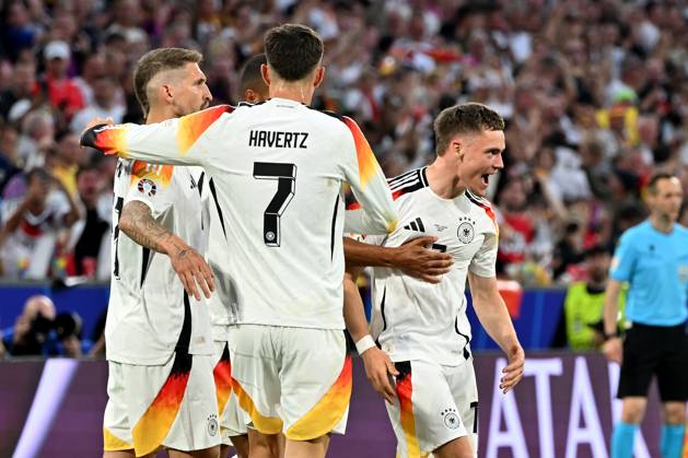 14 06 2024, xjrdrx, European Football Championship 2024, Germany Scotland emspor, v l Goal celebration after the goal to celebrate the goal celebrate 1 0 by Florian Wirtz German national football team DFB DFL DFB REGULATIONS PROHIBIT ANY USE OF PHOTOGRAPHS as IMAGE SEQUENCES and or QUASI VIDEO Munich