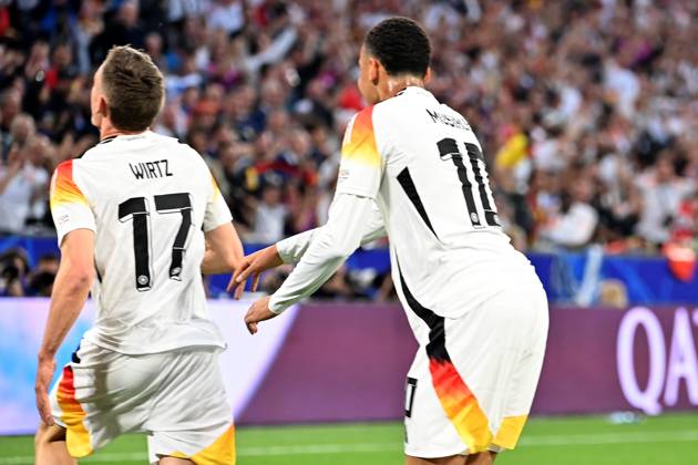14 06 2024, xjrdrx, European Football Championship 2024, Germany Scotland emspor, v l goal celebration after the goal celebrating the goal celebrate 0 1 by 1 0 by Florian Wirtz German National Football Team DFB DFL DFB REGULATIONS PROHIBIT ANY USE OF PHOTOGRAPHS as IMAGE SEQUENCES and or QUASI VIDEO Munich