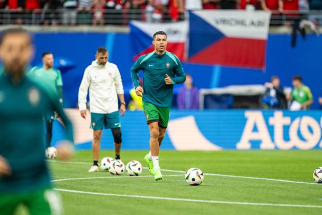 Portugal v Czech Republic, UEFA EURO, EM, Europameisterschaft,Fussball 2024, Leipzig, Germany Leipzig, Germany. 18th, June 2024. Cristiano Ronaldo (7) of Portugal is warming up before the UEFA Euro 2024 match in Group F between Portugal and Czech Republic at Red Bull Arena in Leipzig. Leipzig Germany Copyright: xGonzalesxPhoto FrederikkexJensenx