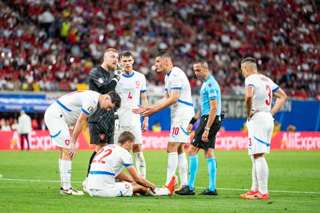 Portugal v Czech Republic, UEFA EURO, EM, Europameisterschaft,Fussball 2024, Leipzig, Germany Leipzig, Germany. 18th, June 2024. Patrik Schick (10), Tomas Soucek (22) of Czech Republic and goalkeeper Jindrch Stanek (1) seen during the UEFA Euro 2024 match in Group F between Portugal and Czech Republic at Red Bull Arena in Leipzig. Leipzig Germany Copyright: xGonzalesxPhoto FrederikkexJensenx