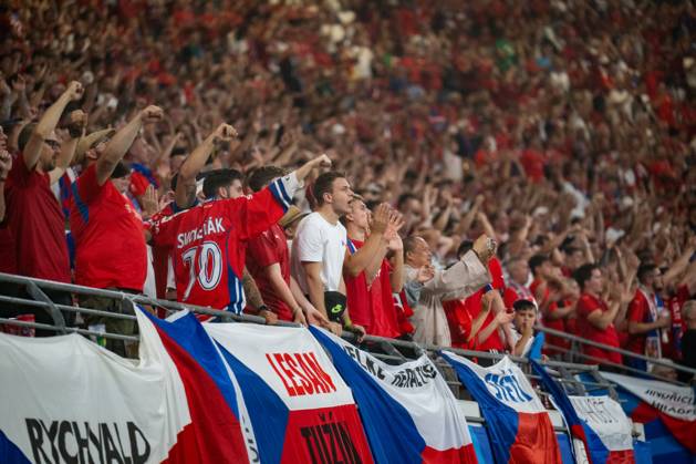 Portugal v Czech Republic, UEFA EURO, EM, Europameisterschaft,Fussball 2024, Leipzig, Germany Leipzig, Germany. 18th, June 2024. Football fans of Czech Republic seen on the stands during the UEFA Euro 2024 match in Group F between Portugal and Czech Republic at Red Bull Arena in Leipzig. Leipzig Germany Copyright: xGonzalesxPhoto FrederikkexJensenx