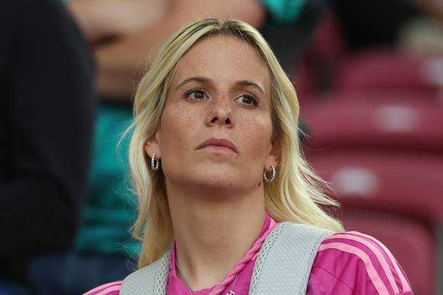 European Championship 2024 Germany Hungary on 19 06 2024 in the Stuttgart Arena in Stuttgart Sina Gross Gross, wife of Pascal Gross Gross Germany 5 MH