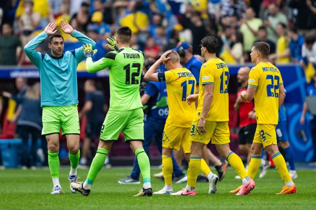 Slovakia v Ukraine: Group E - UEFA EURO, EM, Europameisterschaft,Fussball 2024 Players of Ukraine are celebrating victory during the UEFA EURO 2024 group stage match between Slovakia and Ukraine at D¸sseldorf Arena on June 21, 2024 in Dusseldorf, Germany. Duesseldorf Germany Copyright: xHeshamxElsherifx originalFilename:elsherif-notitle240621_npmFm