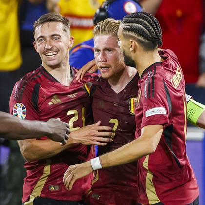COLOGNE, RheinEnergieStadium , 22-06-2024 , European Football Championship Euro2024, Group stage match no.22 between Belgium and Romania. Belgium player Kevin de Bruynes scores the 2-0 Belgium - Romania (Euro2024) x25568759x Copyright: