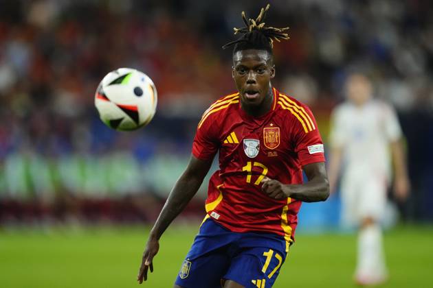 Spain v Italy: Group B - UEFA EURO, EM, Europameisterschaft,Fussball 2024 Nico Williams left winger of Spain and Athletic Club Bilbao during the UEFA EURO 2024 group stage match between Spain and Italy at Arena AufSchalke on June 20, 2024 in Gelsenkirchen, Germany. Gelsenkirchen Germany  Copyright: xJosexBretonx originalFilename:breton-spainvit240620_nptwb