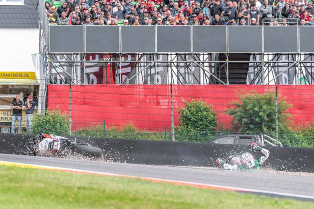 Hohenstein, Germany 05 07 July 2024 MotoGP Sachsenring Germany 2024 In the picture Johann Zarco FRA Crash into the gravel bed Copyright: xFotostandx xNachtigallx