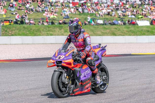Hohenstein, Germany 05 07 July 2024 MotoGP Sachsenring Germany 2024 In the picture Jorge Martin SPA at the start rehearsal Copyright: xFotostandx xNachtigallx