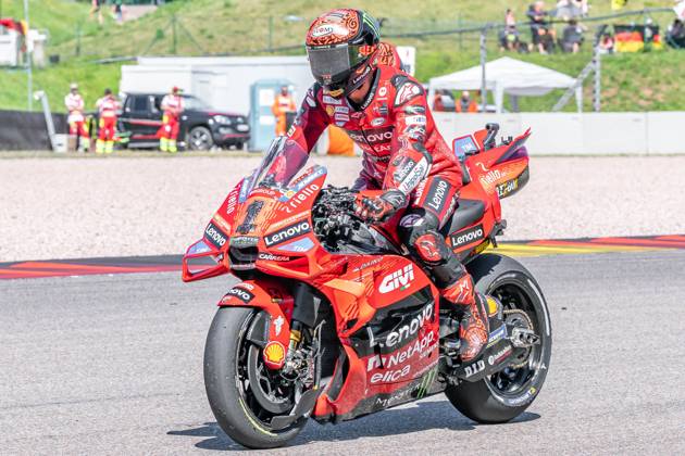 Hohenstein, Germany 05 07 July 2024 MotoGP Sachsenring Germany 2024 In the picture Francesco Bagnaia ITA at the start rehearsal Copyright: xFotostandx xNachtigallx