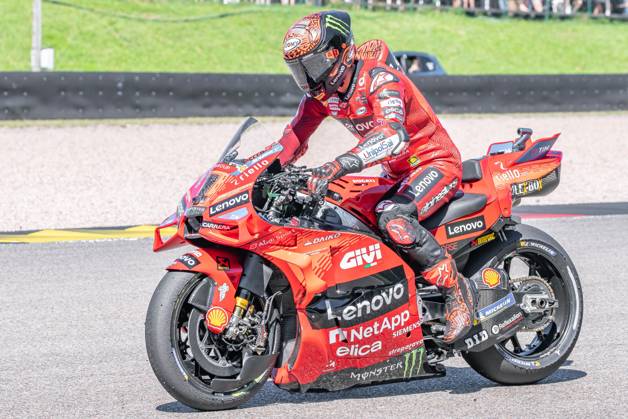 Hohenstein, Germany 05 07 July 2024 MotoGP Sachsenring Germany 2024 In the picture Francesco Bagnaia ITA at the start rehearsal Copyright: xFotostandx xNachtigallx