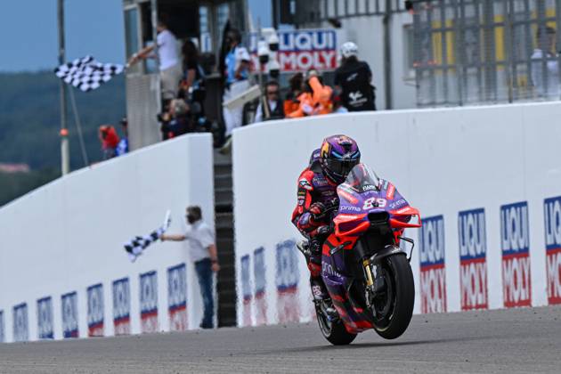Sprint race of MotoGP Liqui Moly Motorrad Grand Prix Deutschland at Sachsenring Circuit. July 06 2024 In picture: Jorge Martin Carrera al Sprint del Gran Premio Liqui Moly Motorrad de MotoGP de Alemania en el Circuito de Sachsenring, 06 de Julio de 2024 POOL MotoGP.com Cordon Press Images will be for editorial use only. Mandatory credit: MotoGP.com Cordon Press Cordon Press Cordon Press