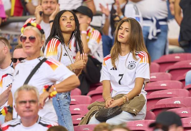 Sophia Weber, girlfriend of Kai Havertz, Aaliyah Mohamed, girlfriend of Florian Wirtz, Nr. 17 DFB in the quarter final match GERMANY - SPAIN 1-2 n.V. of the UEFA European Championships 2024 on Jul 5, 2024 in Stuttgart, Germany.