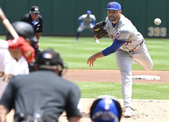 Baseball, MLB, Pittsburgh Pirates - New York Mets New York Mets pitcher Sean Manaea (59) starts against the Pittsburgh Pirates at PNC Park on Sunday, July 7, 2024 in Pittsburgh.  PIT2024070705 ARCHIExCARPENTER
