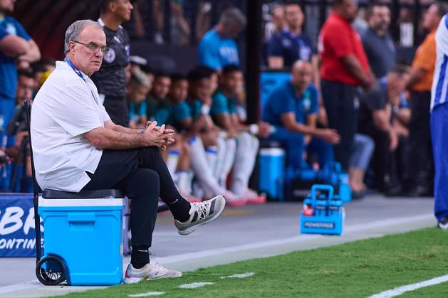 RECORD DATE NOT STATED Copa America USA 2024 Uruguay (4p) 0-0 (2p) Brazil - Quarter-final Marcelo Bielsa head coach of Uruguay during the CONMEBOL Copa America 2024 Quarter-final match between Uruguay and Brazil, at Allegiant Stadium, on July 06, 2024 in Las Vegas, Nevada, United States. LAS VEGAS NEVADA UNITED STATES Copyright: xJONATHANxDUENASx 20240706200913_CA_QF_2024_URU_BRA_BIELSA76
