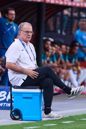 RECORD DATE NOT STATED Copa America USA 2024 Uruguay (4p) 0-0 (2p) Brazil - Quarter-final Marcelo Bielsa head coach of Uruguay during the CONMEBOL Copa America 2024 Quarter-final match between Uruguay and Brazil, at Allegiant Stadium, on July 06, 2024 in Las Vegas, Nevada, United States. LAS VEGAS NEVADA UNITED STATES Copyright: xJONATHANxDUENASx 20240706200915_CA_QF_2024_URU_BRA_BIELSA77