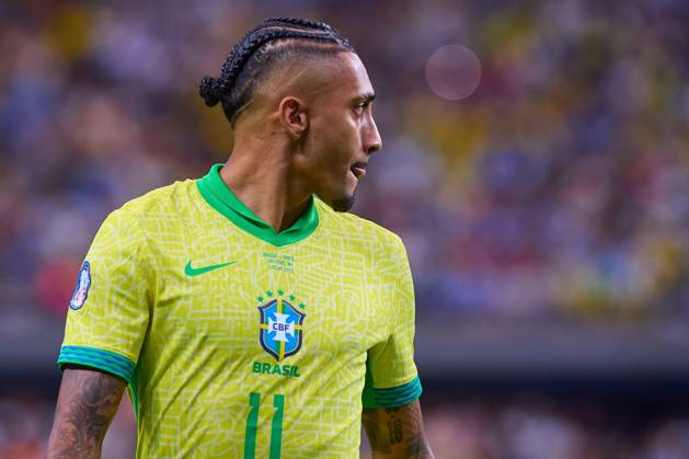RECORD DATE NOT STATED Copa America USA 2024 Uruguay (4p) 0-0 (2p) Brazil - Quarter-final Raphinha of Brazil during the CONMEBOL Copa America 2024 Quarter-final match between Uruguay and Brazil, at Allegiant Stadium, on July 06, 2024 in Las Vegas, Nevada, United States. LAS VEGAS NEVADA UNITED STATES Copyright: xJONATHANxDUENASx 20240706201721_CA_QF_2024_URU_BRA_RAPHINHA85