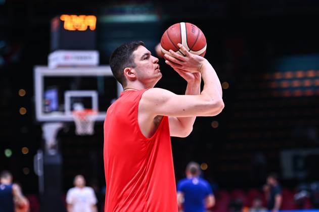 Croatia v Greece - FIBA Olympic Qualifying Tournament 2024 Final 22 Danko Brankovic of Croatia is playing during the FIBA Olympic Qualifying Tournament 2024 Final match between Croatia and Greece at Peace & Friendship Stadium on July 7, 2024, in Piraeus, Greece. Piraeus Greece  Copyright: xStefanosxKyriazisx originalFilename:kyriazis-croatiav240707_npAHQ