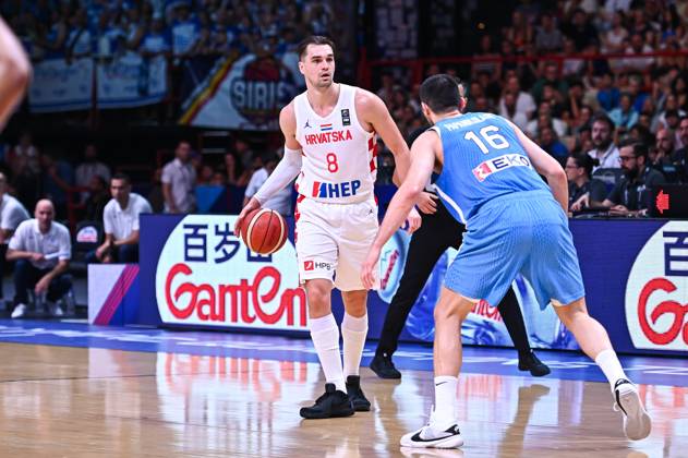 Croatia v Greece - FIBA Olympic Qualifying Tournament 2024 Final Mario Hezonja of Croatia is playing during the FIBA Olympic Qualifying Tournament 2024 Final match between Croatia and Greece at Peace & Friendship Stadium on July 7, 2024, in Piraeus, Greece. Piraeus Greece  Copyright: xStefanosxKyriazisx originalFilename:kyriazis-croatiav240707_npEtW