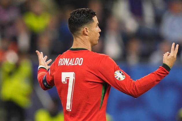 Portugal s Cristiano Ronaldo during a quarterfinal match between Portugal and France at the Euro 2024 soccer tournament in Hamburg, Germany - Friday Saturday July 6, 2024. - Soccer . Copyright: xFabioxFerrari LaPressex