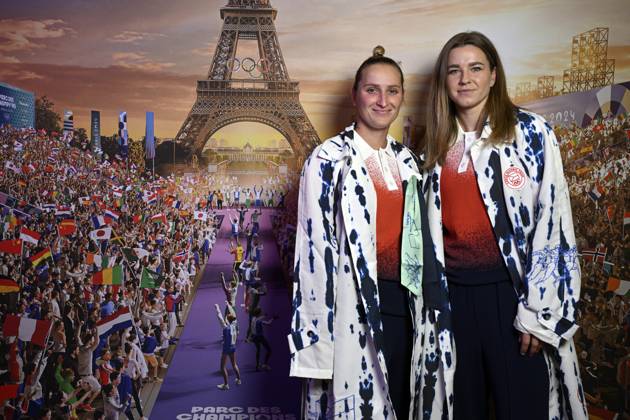 Paris 2024, Olympics, Presentation of Czech Republic team clothing with Marketa Vondrousova, Karolina Muchova