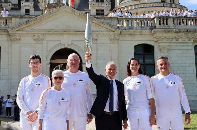 Paris 2024, Olympics, torch relay at the Chateau de Chambord