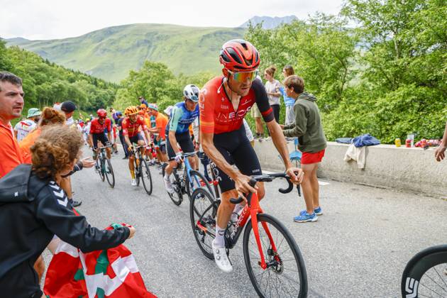 Tour de France 2024 - Stage 14 SAINT-LARY-SOULAN PLA D ADET, FRANCE - JULY 13 : De Plus Laurens (BEL) of INEOS Grenadiers in action during stage 14 of the 111th edition of the Tour de France 2024 cycling race, a stage of 152 kms with start in Pau and finish in Saint-Lary-Soulan Pla d Adet on July 13, 2024 in Saint-Lary-Soulan Pla d Adet, France, 13 07 2024 Saint-Lary-Soulan Pla d Adet France Copyright: xJanxDexMeuleneirx