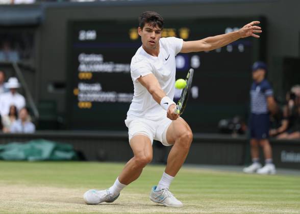 Carlos Alcaraz ESP Mens Singles, Gentlemen s Singles, Final, Final Tennis Wimbledon 2024 Grand Slam ITF ATP WTA AELTC London Great Britain 14 July 2024 Copyright: xJuergenxHasenkopfx