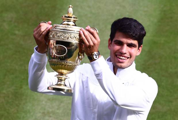 Tennis, Wimbledon, Herren-Finale, Sieger Carlos Alcaraz