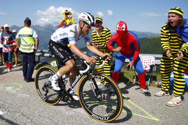 Tour de France 2024 - Stage 15 PLATEAU DE BEILLE, FRANCE - JULY 14 : Evenepoel Remco (BEL) of Soudal - Quick Step during stage 15 of the 111th edition of the Tour de France 2024 cycling race, a stage of 198 kms with start in Loudenvielle and finish in Plateau de Beille on July 14, 2024 in Plateau de Beille, France, 14 07 2024 Plateau de Beille France Copyright: xJanxDexMeuleneirx