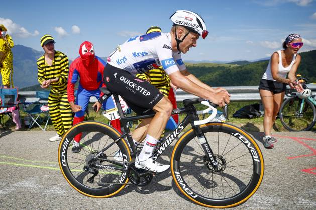 Tour de France 2024 - Stage 15 PLATEAU DE BEILLE, FRANCE - JULY 14 : Evenepoel Remco (BEL) of Soudal - Quick Step during stage 15 of the 111th edition of the Tour de France 2024 cycling race, a stage of 198 kms with start in Loudenvielle and finish in Plateau de Beille on July 14, 2024 in Plateau de Beille, France, 14 07 2024 Plateau de Beille France Copyright: xJanxDexMeuleneirx