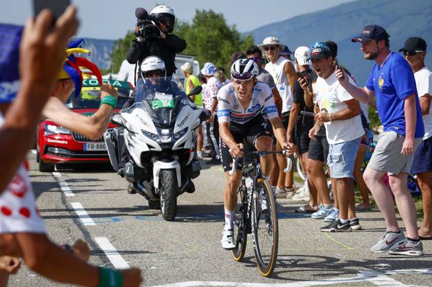 Tour de France 2024 - Stage 15 PLATEAU DE BEILLE, FRANCE - JULY 14 : Evenepoel Remco (BEL) of Soudal - Quick Step during stage 15 of the 111th edition of the Tour de France 2024 cycling race, a stage of 198 kms with start in Loudenvielle and finish in Plateau de Beille on July 14, 2024 in Plateau de Beille, France, 14 07 2024 Plateau de Beille France Copyright: xJanxDexMeuleneirx