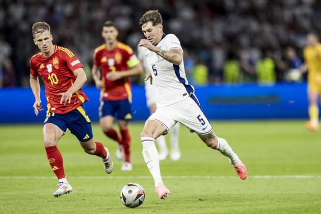 Spain v England, UEFA EURO, EM, Europameisterschaft,Fussball 2024 final, Berlin, Germany Berlin, Germany. 14th, July 2024. John Stones (5) of England seen during the UEFA Euro 2024 final between Spain and England at Olympiastadion in Berlin. Berlin Germany Copyright: xGonzalesxPhoto LassexLagonix