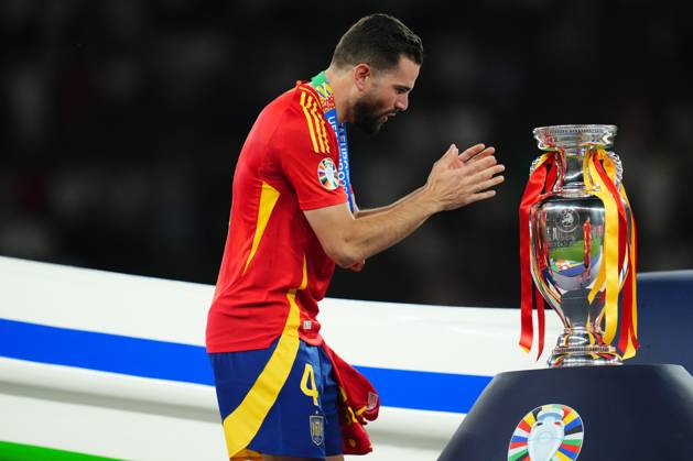 GER: Spain v England. UEFA EURO, EM, Europameisterschaft,Fussball 2024 Final Nacho Fernandez of Spain celebrates the victory at full time during the UEFA Euro 2024 match between Spain and England, Final, played at Olympiastadion on July 14, 2024 in Berlin, Germany. kpng Copyright: xBaguxBlancox xPRESSINPHOTOx PS_240714_ESP_ENG_117