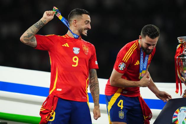 GER: Spain v England. UEFA EURO, EM, Europameisterschaft,Fussball 2024 Final Joselu Mato of Spain celebrates the victory at full time during the UEFA Euro 2024 match between Spain and England, Final, played at Olympiastadion on July 14, 2024 in Berlin, Germany. kpng Copyright: xBaguxBlancox xPRESSINPHOTOx PS_240714_ESP_ENG_118