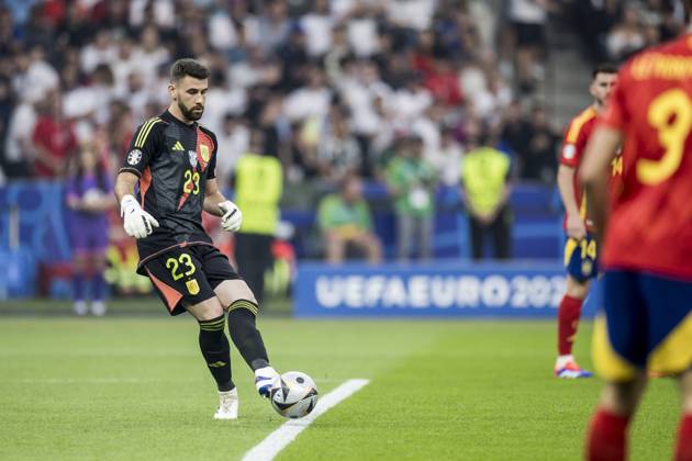 Spain v England, UEFA EURO, EM, Europameisterschaft,Fussball 2024 final, Berlin, Germany Berlin, Germany. 14th, July 2024. Goalkeeper Unai Simon (23) of Spain seen during the UEFA Euro 2024 final between Spain and England at Olympiastadion in Berlin. Berlin Germany Copyright: xGonzalesxPhoto LassexLagonix