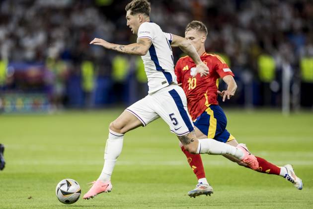 Spain v England, UEFA EURO, EM, Europameisterschaft,Fussball 2024 final, Berlin, Germany Berlin, Germany. 14th, July 2024. John Stones (5) of England seen during the UEFA Euro 2024 final between Spain and England at Olympiastadion in Berlin. Berlin Germany Copyright: xGonzalesxPhoto LassexLagonix