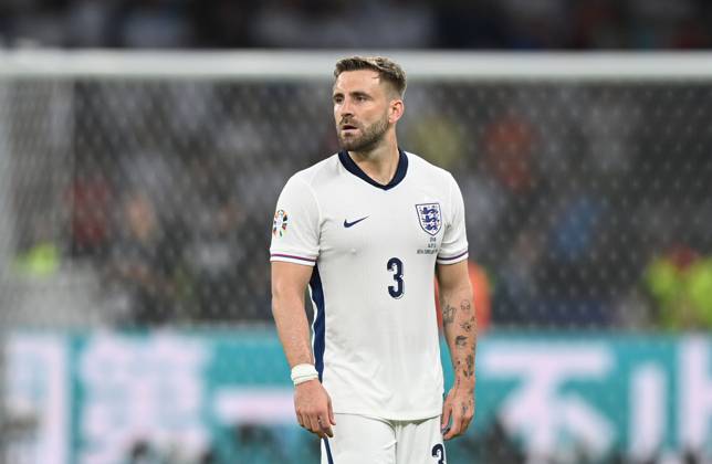Football, Men, Season 2023 24, UEFA Euro EM 2024, Final in Berlin, Spain England, Luke Shaw England , 14 07 2024, Copyright: xSebastianxRäppold MatthiasxKochx