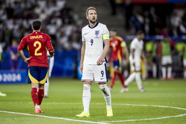 Spain v England, UEFA EURO, EM, Europameisterschaft,Fussball 2024 final, Berlin, Germany Berlin, Germany. 14th, July 2024. Harry Kane (9) of England seen during the UEFA Euro 2024 final between Spain and England at Olympiastadion in Berlin. Berlin Germany Copyright: xGonzalesxPhoto LassexLagonix