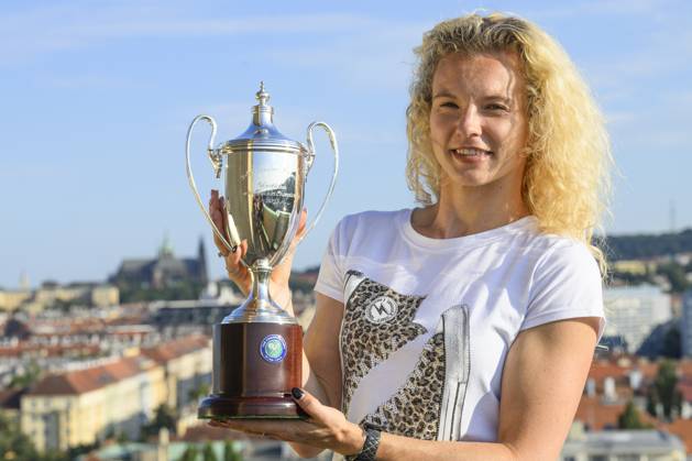 Tennis, Wimbledon, Doppel-Siegerin Katerina Siniakova, Fotoshooting in Prag