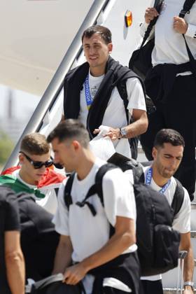 Euro 2024 Winner Spanish Team Arriving At Madrid Airport Oyarzabal on his arrival at the airport, July 15, 2024, in Madrid, Spain. Photo by Antonio Gutiérrez Europa Press ABACAPRESS.COM Madrid Spain Copyright: xEuropaxPress ABACAx